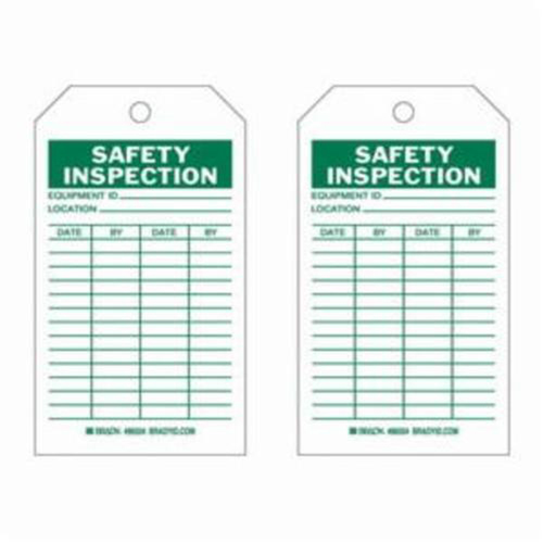 Safety Inspection Tags, Polyester, 4" W x 7" H, English GTA Hardware Inc