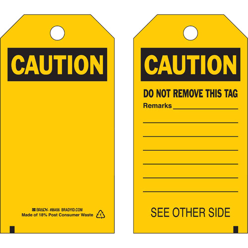 Self-Laminating Safety Tags, Polyester, 4" W x 7" H, English GTA Hardware Inc