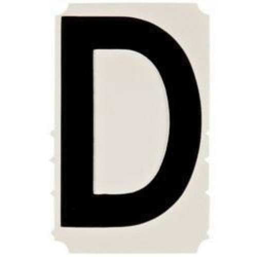 Quick-Align&reg; Individual Gothic Number and Letter Labels, D, 4" H, Black GTA Hardware Inc