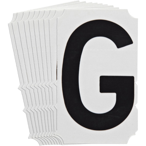 Quick-Align&reg; Individual Gothic Number and Letter Labels, G, 4" H, Black GTA Hardware Inc