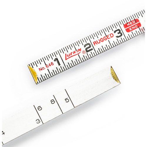 Red End&reg; Masonry Rule, 6' L, Wood, 1/16" Graduations GTA Hardware Inc