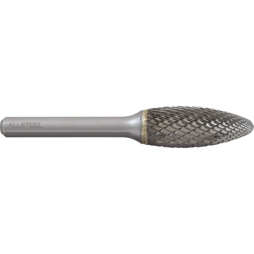 Fraise au carbure en forme de flamme ALLSTEEL, SH-5, 1/2" dia., 1/4" Tige, 1-1/4" Prof. de la coupe GTA Hardware Inc