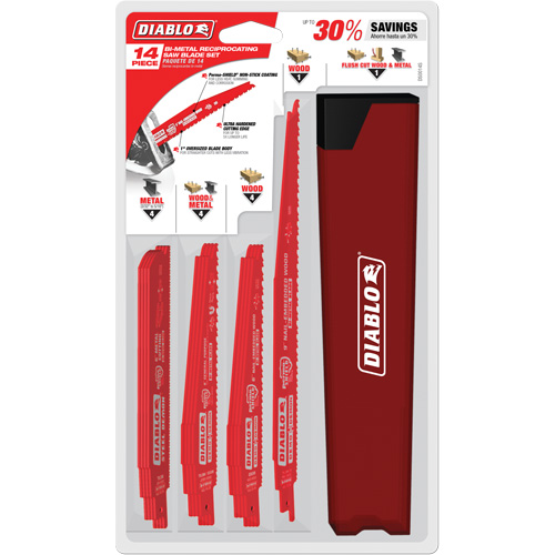 Jeu de lames de scie alternative pour d&eacute;molition du m&eacute;tal et du bois avec clous GTA Hardware Inc