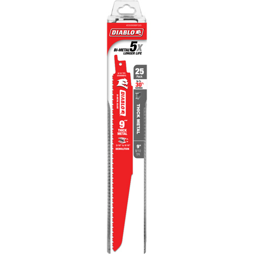 Reciprocating Blade for Thick Metal/Demolition, Bi-Metal, 8-10 TPI, 9" L GTA Hardware Inc