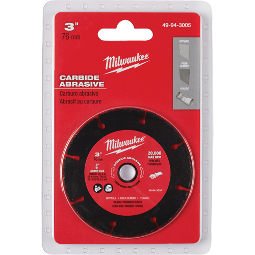 Lame abrasive au carbure, 3" x Arbre de 3/8", Carbure de silicium, 20 000 Tr/min GTA Hardware Inc