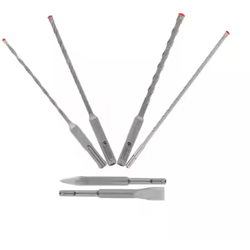 Rebar Demon SDS-Plus 4-Cutter Full Carbide Head Hammer Drill Bit & Chisel Set, 6 Pieces, Carbide GTA Hardware Inc