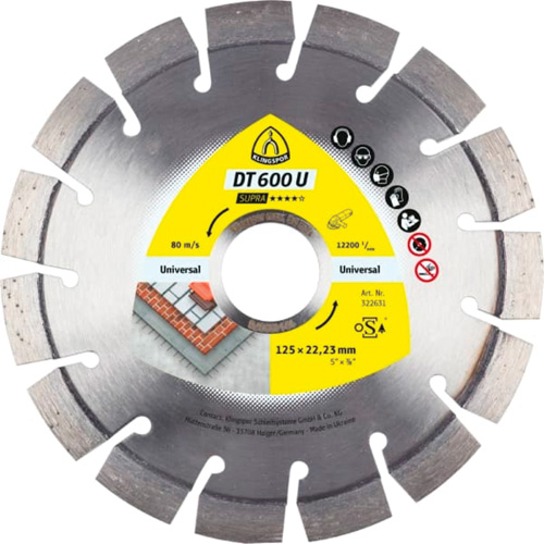 DT 600 U Supra Large Diamond Cutting Blades GTA Hardware Inc