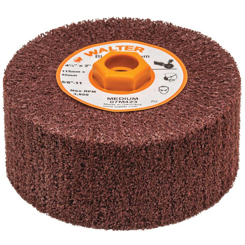 Tambour de conditionnement de surface Blendex, 4-1/2" dia. x 2" la, 5/8"-11 Arbre, Grain Moyen GTA Hardware Inc