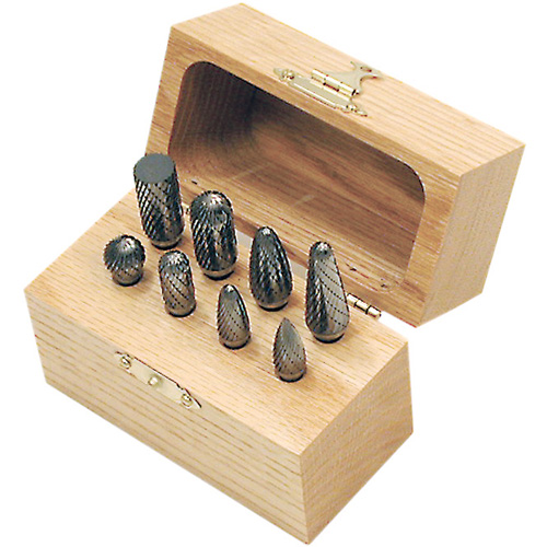 CBK-8 Carbide Bur Set in Wooden Box, 8 Pieces GTA Hardware Inc