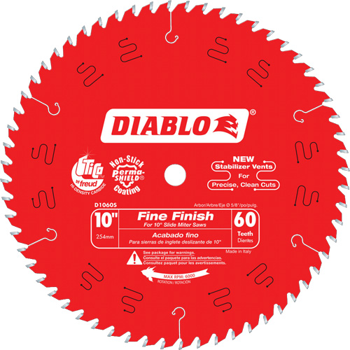 Contractor Saw Blades - Fine Finishing Saw Blades, 10", 60 Teeth, Wood Use GTA Hardware Inc