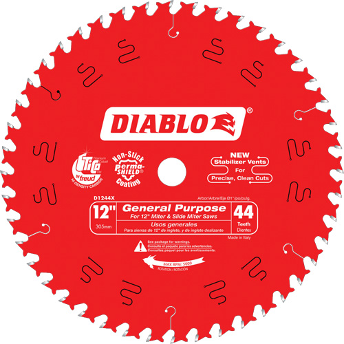 Saw Blades - General Purpose, 12", 44 Teeth, Wood Use GTA Hardware Inc