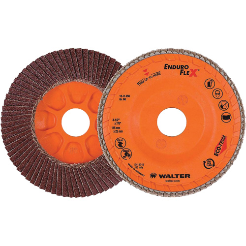 Enduro-Flex Flap Disc, 4-1/2" x 7/8", Type 27, 60 Grit, Zirconia Alumina GTA Hardware Inc
