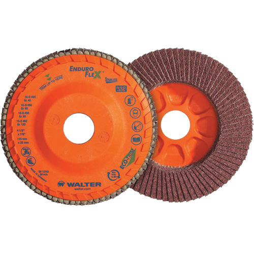 Disque &agrave; lamelles Stainless Enduro-Flex, 4-1/2" x 7/8", Type 27, Grain 120, Alumine de zirconium GTA Hardware Inc