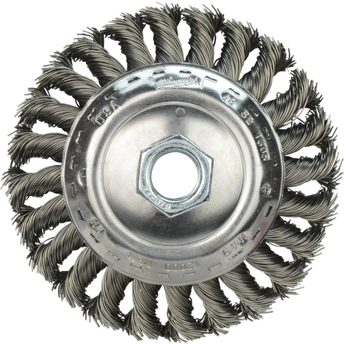 Bevel Knot Brush, 4" Dia., 0.023" Fill, 5/8"-11 Arbor GTA Hardware Inc