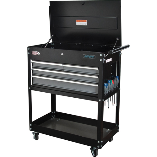 Chariot utilitaire, 4 tiroirs, 18" lo x 33" la x 39" h, Noir GTA Hardware Inc