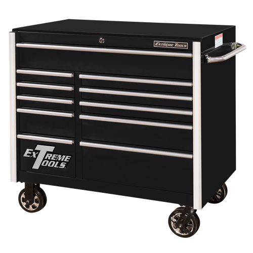Armoire roulante pour outils s&eacute;rie RX, 11 tiroirs, 41-1/2" la x 25-1/2" p x 40-1/2" h, Noir GTA Hardware Inc
