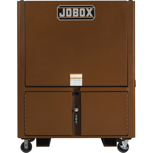 Coffre de chantier et surface de travail sur le terrain, 33" la x 63" p x 80" h, Acier, Rouge GTA Hardware Inc