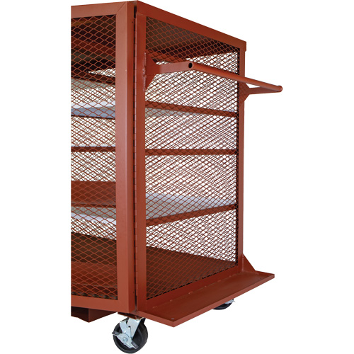 Mobile Mesh Cabinet, Steel, 22 Cubic Feet, Red GTA Hardware Inc
