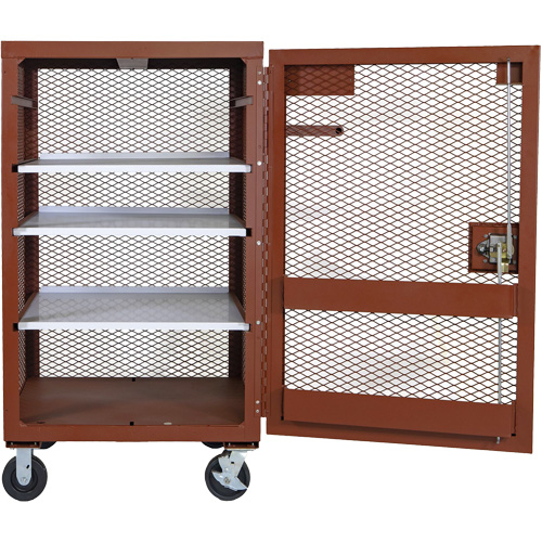 Mobile Mesh Cabinet, Steel, 22 Cubic Feet, Red GTA Hardware Inc