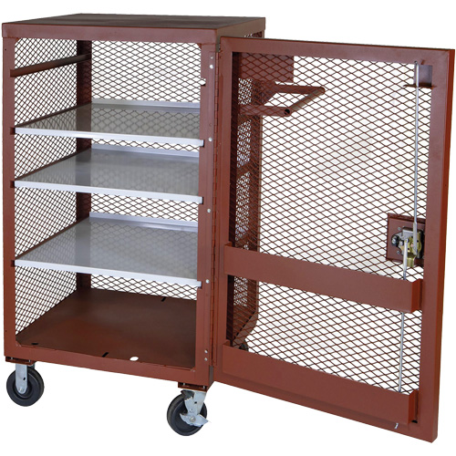 Mobile Mesh Cabinet, Steel, 22 Cubic Feet, Red GTA Hardware Inc