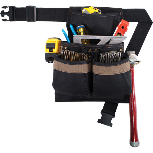 Small Deluxe Tool Belt, Polyester, Black GTA Hardware Inc