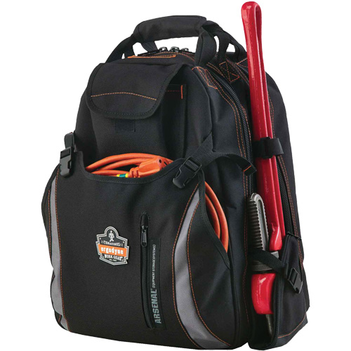 Arsenal&reg; 5843 Tool Backpack, 13-1/2" L x 8-1/2" W, Black, Polyester GTA Hardware Inc