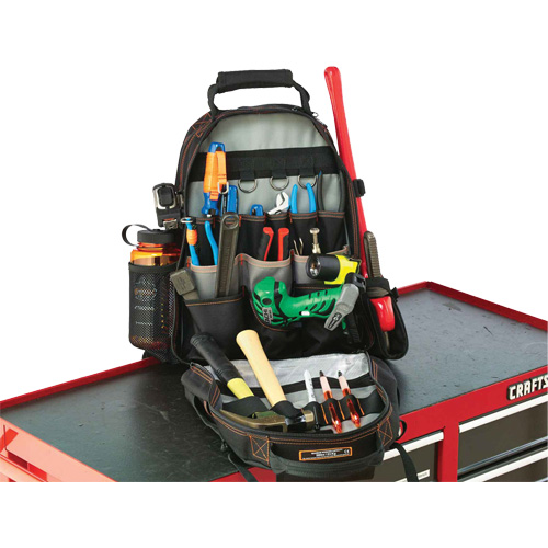 Arsenal&reg; 5843 Tool Backpack, 13-1/2" L x 8-1/2" W, Black, Polyester GTA Hardware Inc