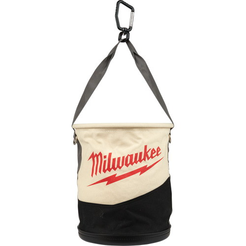 Utility Bucket, 11-4/5" L x 11-4/5" W x 14-3/5" H, Canvas, Beige/Black GTA Hardware Inc