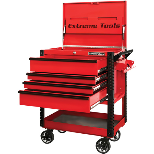 Chariot &agrave; outil s&eacute;rie EX de luxe, 4 tiroirs, 22-7/8" lo x 33" la x 44-1/4" h, Rouge GTA Hardware Inc