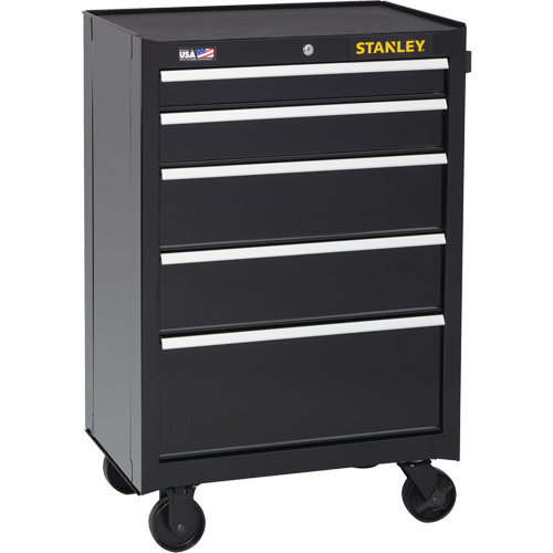 Armoire &agrave; outils roulante de s&eacute;rie 300, 5 tiroirs, 26-1/2" la x 18" p x 40-1/2" h, Noir GTA Hardware Inc