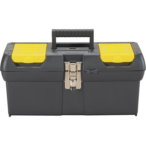 2000 Series Tool Box with Tray, 16" W x 7-1/10" D x 8-1/10" H, Black/Yellow GTA Hardware Inc
