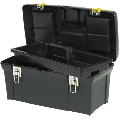 Coffre &agrave; outils avec plateau de s&eacute;rie 2000, 24" la x 11-1/4" p x 11" h, Noir/Jaune GTA Hardware Inc