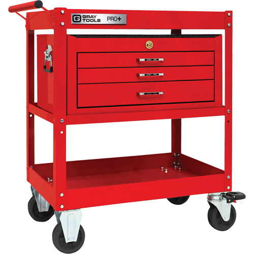PRO+ Series Heavy-Duty Utility Cart with Intermediate Chest, 2 Tiers, 30-1/5" x 38-1/3" x 19-1/2" GTA Hardware Inc