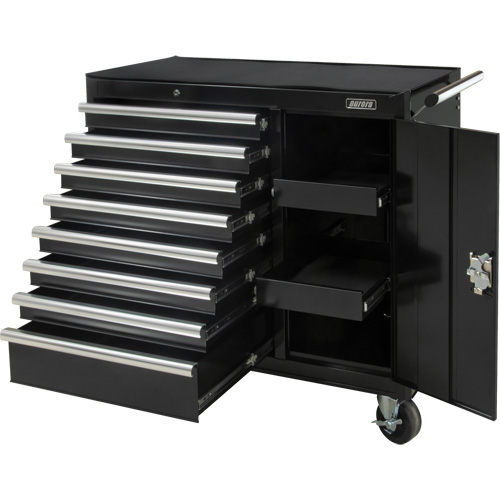 Chariot &agrave; outils industriel, 8 tiroirs, 44-3/10" la x 21-1/10" p x 36-7/10" h, Noir GTA Hardware Inc