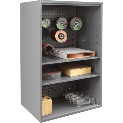 Abrasive Storage Cabinet with Pegboard, Steel, 19-7/8" x 14-1/4" x 32-3/4", Grey GTA Hardware Inc