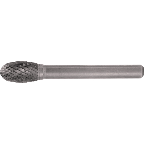 Solid Carbide Burrs - Oval Shape, SE-3, 3/8" Dia., 1/4" Shank, 5/8" Depth of Cut GTA Hardware Inc