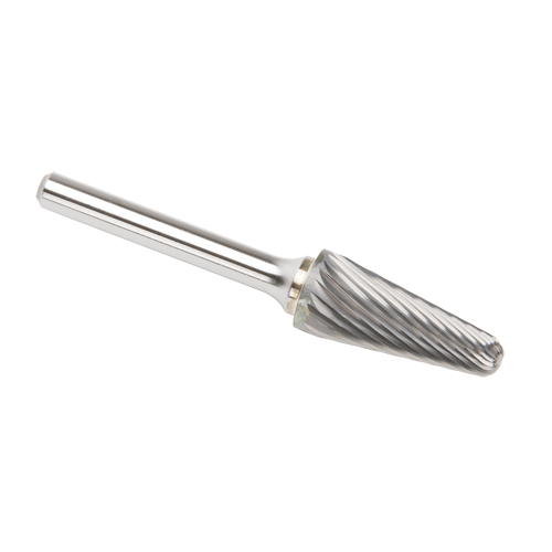 CLEVELAND Solid Carbide Burrs - Taper Shape Radius End 14°, 1/4" Shank GTA Hardware Inc
