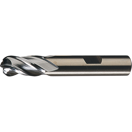 CLEVELAND Centre Cutting Ball Nose Single End Finishers, 1/2" Dia., 4 Flutes, High Speed Steel GTA Hardware Inc