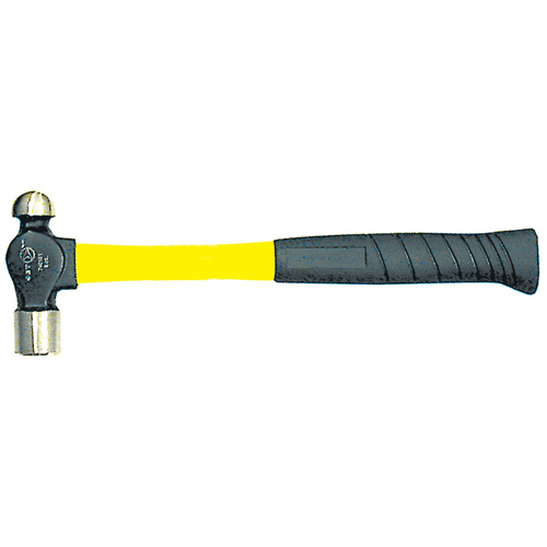 Heavy-Duty Fibreglass Handle Ball Pein Hammer, 8 oz. Head Weight, Plain Face, Cushion Handle GTA Hardware Inc