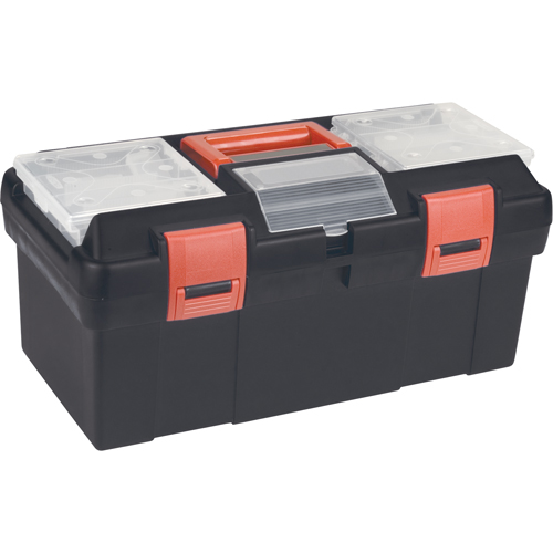 Coffres &agrave; outils en plastique, 17-1/2" la x 9-1/2" p x 8" h, Noir GTA Hardware Inc