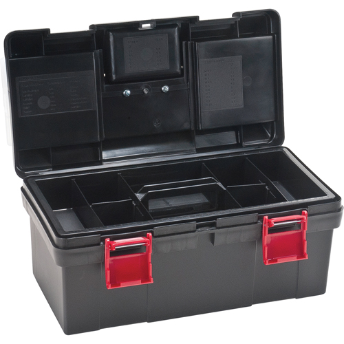 Coffres &agrave; outils en plastique, 17-1/2" la x 9-1/2" p x 8" h, Noir GTA Hardware Inc