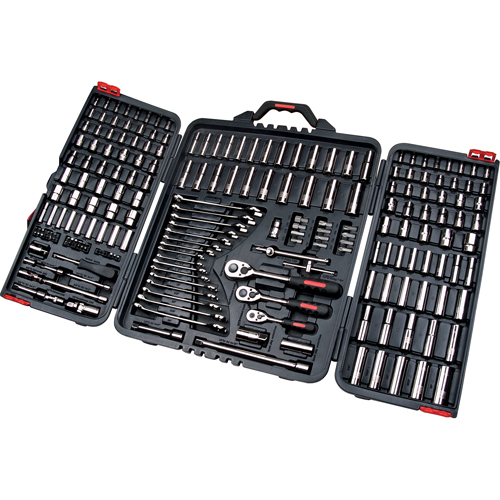 1/4", 3/8" & 1/2" Drive SAE/Metric Socket & Wrench Set, 210 Pcs, Deep GTA Hardware Inc