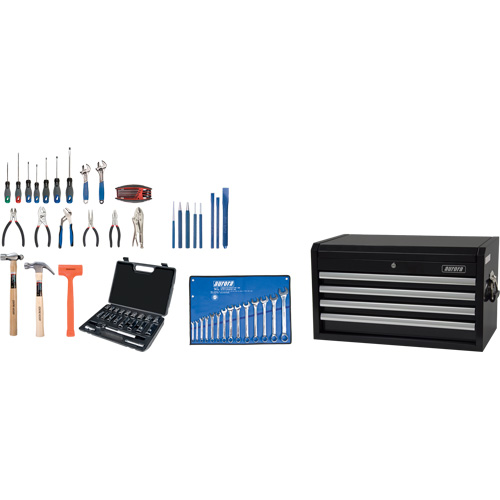 Ensemble d'outils de d&eacute;part avec coffre en acier, 70 morceaux GTA Hardware Inc