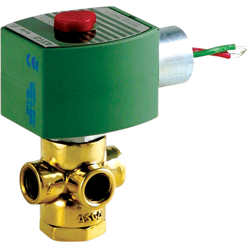 &eacute;lectrovannes universelles 3 voies &agrave; action directe, Tuyau de 1/4", 100 psi GTA Hardware Inc