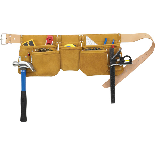 Journeyman's Carpenter Tool Belt, Leather, Tan GTA Hardware Inc