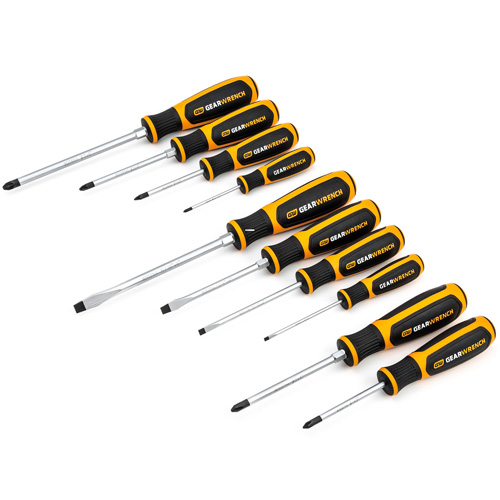 Phillips&reg;/Slotted/Pozidriv&reg; Dual Material Screwdriver Set, 10 Pcs. GTA Hardware Inc