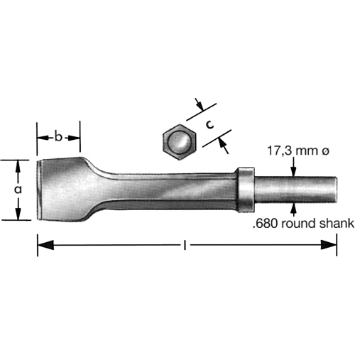 Pneumatic Chisel With  Retaining Collar GTA Hardware Inc