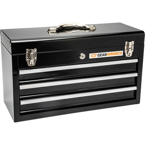 Boîte &agrave; outils portative, 20" la, 3 tiroirs, Noir GTA Hardware Inc
