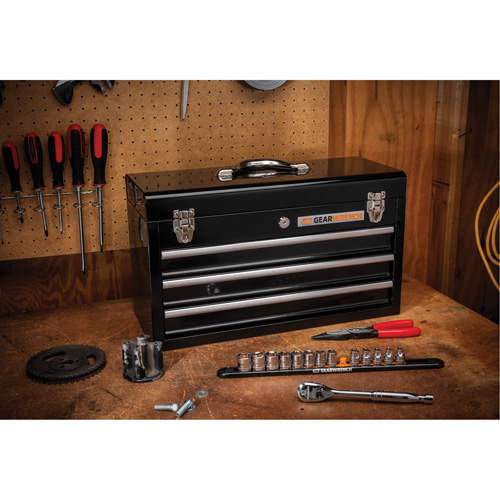 Boîte &agrave; outils portative, 20" la, 3 tiroirs, Noir GTA Hardware Inc