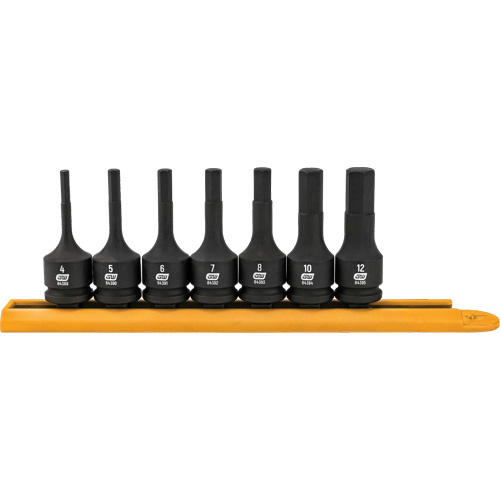 Hex Bit Impact Metric Socket Set, Hex, 3/8" Drive, 7 Pcs GTA Hardware Inc